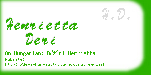 henrietta deri business card